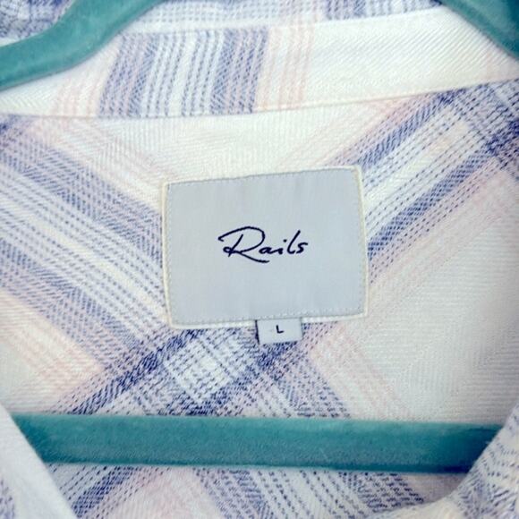 Rails Hunter White Coast Blush Plaid Button Down Shirt - Picture 5 of 8